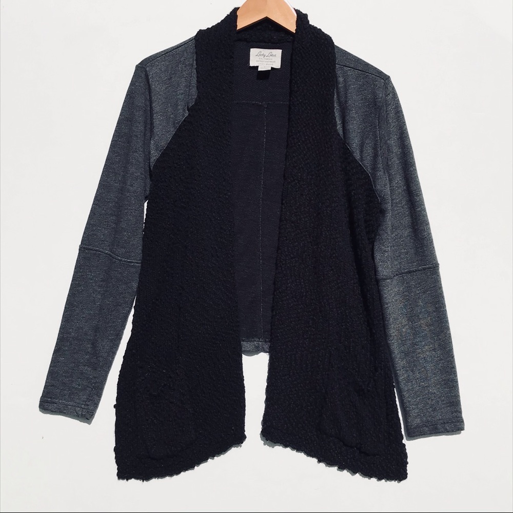 Lucky Brand Black and Gray Cardigan